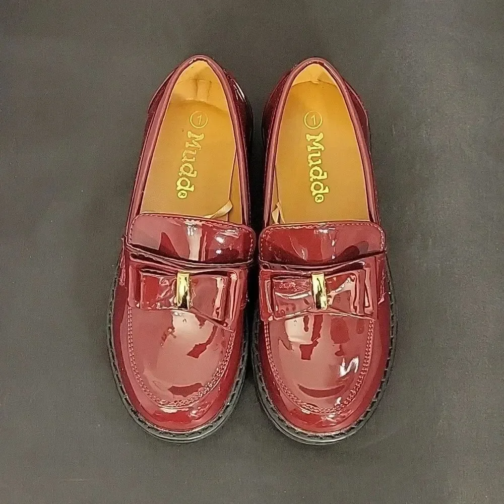 BRAND NEW MUDD BOWNOT CHUNKY HEEL PLATFORM LOAFERS
